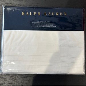 NWT Ralph Lauren Tuxedo Duvet Cover in White - Full/Queen